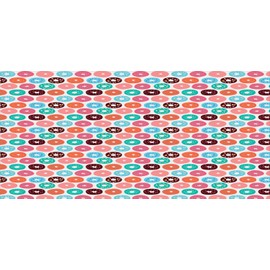 Ambesonne Donut Pencil Pen Holder, Doughnuts and Macarons Colorful Graphic Round Shapes Delicious Taste Dessert Theme, Printed Ceramic Pencil Pen Holder for Desk Office Accessory, Multicolor