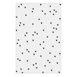 Santa Barbara Design Studio Tea Towels for Kitchen 100% Cotton Absorbent Dish Towel, 18" x 28", Black Hearts