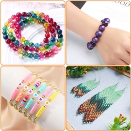 Bracelet String, Paxcoo 2 Rolls Elastic Stretchy Bead String Cord for Clay Beads Kandi Pony Beads Bracelets Jewelry Making (0.8 MM, Crystal & Black)