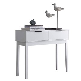Kings Brand Furniture - Atmore Modern Console Sofa Entry Table with 2 Storage Drawers, White