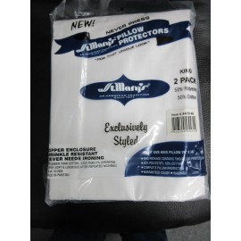 SAINT MAYS BEDDING KING ZIPPERED PILLOW PROTECTORS 2 EACH COTTON POLY21 X 36 FULLY ZIPPERED NEW!!!