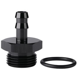 Podavelle 12AN -12 ORB Male to 3/8 Hose Barb Straight Fitting Adapter Aluminum Black