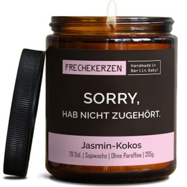 Lustige Duftkerze mit asozialem Spruch | Handgemacht aus Sojawachs | In Geschenkbox | Gast Geschenk Freundschaft Kumpel Papa Partner Schwester BFF Deko schlechte Laune |Jasmin-Kokos
