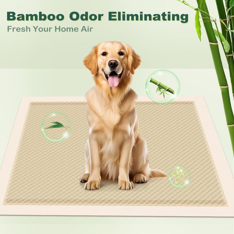 MIZOK Pee Pads for Dogs 36x36in Bamboo Dog Pee Pads,