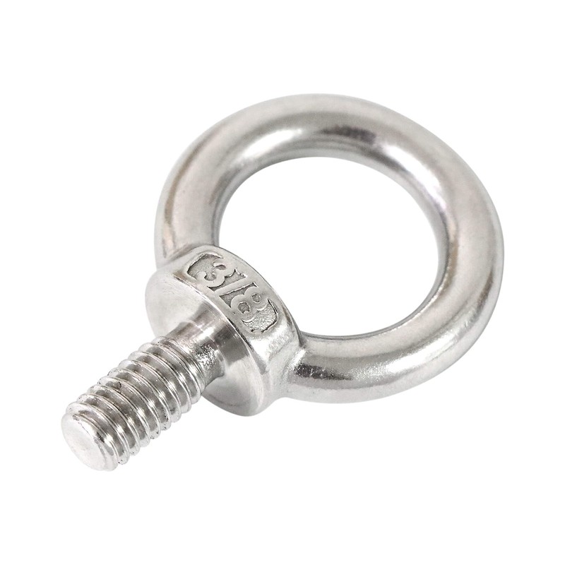 Qlvily 4 Packs 316 Stainless Steel 3/8" UNC Eye Bolt,