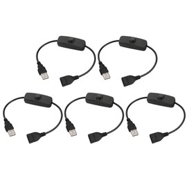 Hoembpn 5 Pcs USB Extension Cord Male to Female Extender with Switch for USB Fan, LED Strip Light, Desk Lamp, Dash Cam LED Strip Light