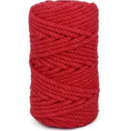 Leecogo 4.5mm Jute Rope 100 Feet Natural Craft Rope Twine String Perfect for Home Gardening Macrame Arts Crafts DIY Cat Scratching Post Replacement Repairing Recovering Cats Toy Making,Red