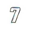 Quattroerre 13257 Number Racing 7, White, 10 x 6.5 cm