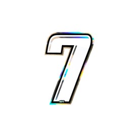 Quattroerre 13257 Number Racing 7, White, 10 x 6.5 cm