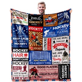 REETOOK Ice Hockey Blanket Gifts for Hockey Lovers, Hockey Throw Blanket, Soft Flannel Blanket for Boys Girls Teens, Ice Hockey Blanket Gift for Men, Kids, Adult, Holiday, 50x60 in