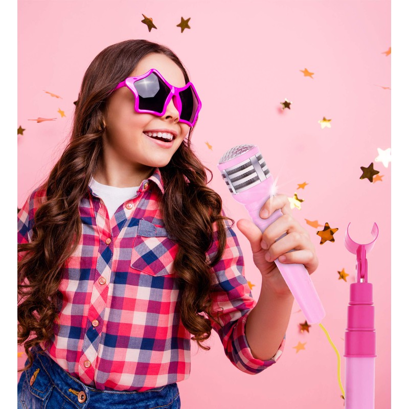 Mozlly Super Star Kids Karaoke Machine with Microphone Stand Playset