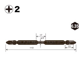 Vessel RBT5P2110-BL REBRATION BIT BL Double-ended +2 x 110mm Set of 5 Bit Clips Included