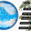 Spsyrine Round Marble Decorative Tray, 13" Plastic Serving Tray with