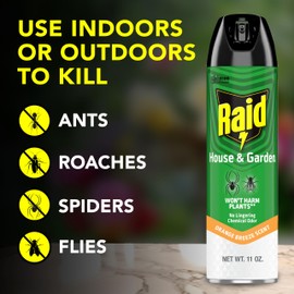Raid House & Garden Insect Killer Spray, Orange Scent 11 Ounce (Pack of 1)