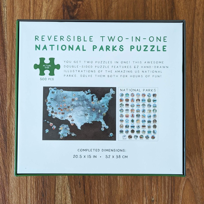 Reversible Two-in-One National Parks Puzzle 500 pcs