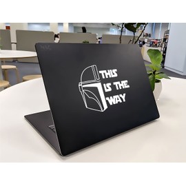MAZ Distributions This is The Way Helmet Quote Decal Vinyl Sticker | Vinyl Decal Stickers for Cars, Trucks, Vans, and Laptops |White| MAZ- 383