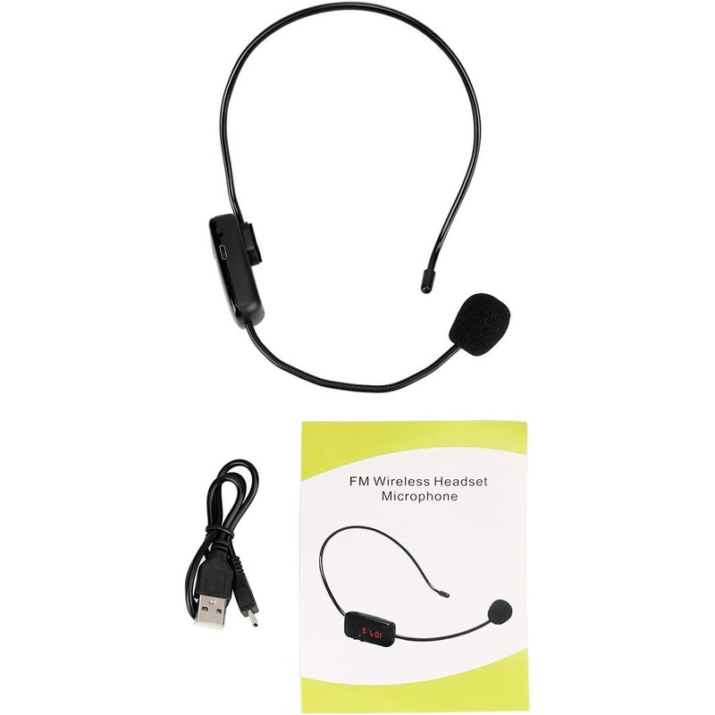 Retekess TR503 Wireless FM Microphone Headset, Hands-Free with Rechargeable Battery