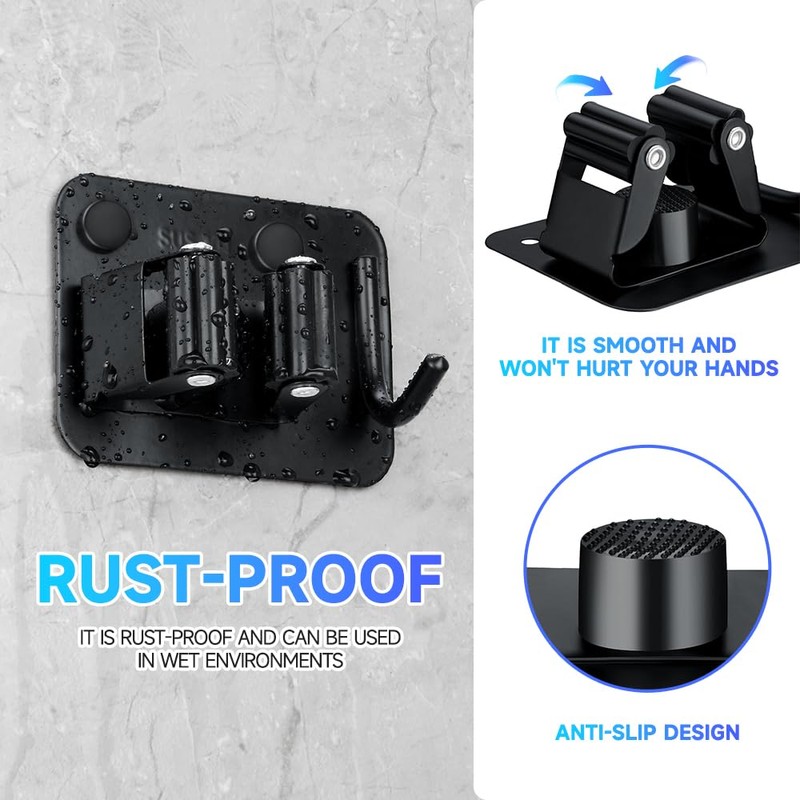 JAMEND CLXP 2-Pack Broom Holder with Heavy Duty Hooks, Upgraded