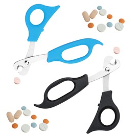 2 PCS Scissors-Shaped Pill Cutter, Sharp Blade Pill Splitter Pill Splitter Scissors with Stainless Steel Blade and Ergonomic Handle for Accurately Dividing Various Size of Vitamins Tablets Pills Pill