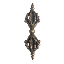 Kisangel Vintage Brass Vajra Pestle Ornament Retro Tibetan Buddhist Desktop Decor Durable Artistic Craft for Home and Office Adornment