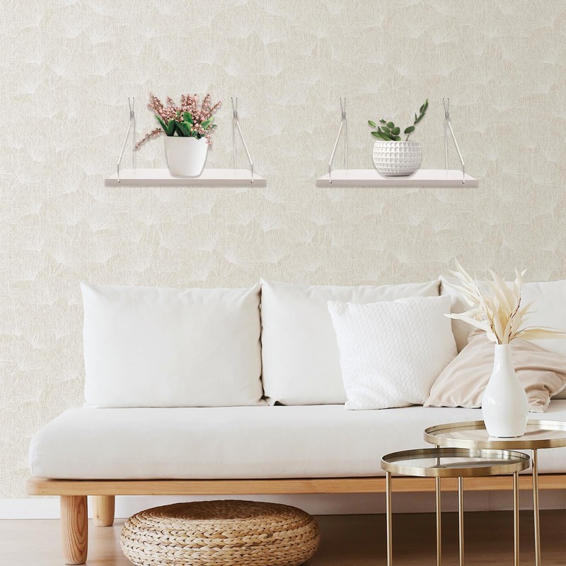 2 Set Fabric Wall Cubicle Shelf with Hooks, Wall Mounted