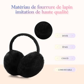 SEYUFN Earmuffs for Women Warm Adjustable with Beautiful Bow Winter Full Mode Classic Earmuffs, A-Black