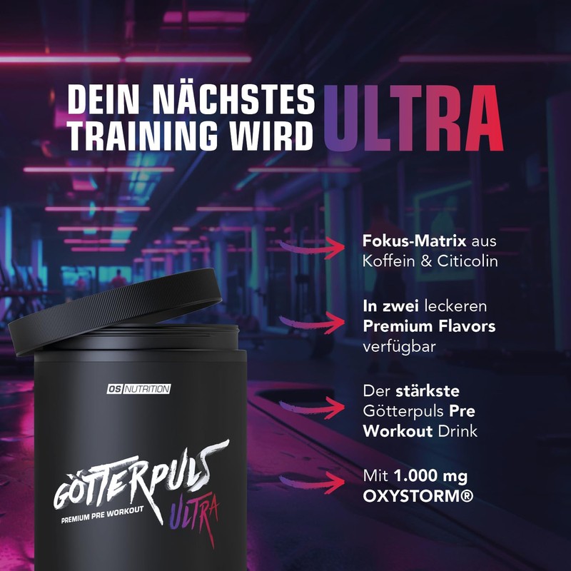 OS NUTRITION OS NUTRITION G?tterpuls ULTRA Premium Pre Workout Booster,