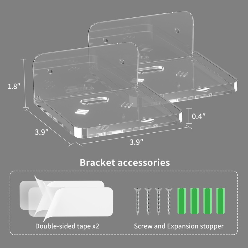Liboer Small Wall Mount Floating Shelves 2 PCS Monitor Wall