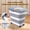 HOYTAMDA 30-40Lbs Rice Container,Collapsible Airtight Food Storage Containers with Wheels,Handle,Rice