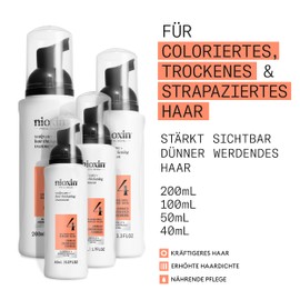 Nioxin Scalp + Hair System 4 Hair Thickening Treatment - Niacinamid Serum für strapaziertes, sichtbar dünner werdendes Haar - mit Biotin & Koffein (100 ml)