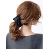 VINGTAINE H7286-BK Grosgrain Studded Ribbon Banana Clip, Simple, Daily Hair