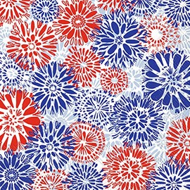 IHR Ideal Home Range - Servilletas de papel de 3 capas patrióticas para el 4 de julio y verano, 20 unidades, tamaño de cóctel, flores de julio