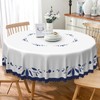TTQYFNM White Navy Blue Round Tablecloth 60 Inch Minimalism Blue