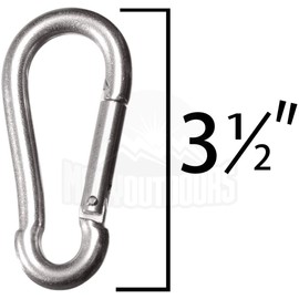 Maky Outdoors Heavy Duty Carabiners - 3.5" 660LB Weight Capacity Per Clip - Strong Spring Action Snap Hook Attachment , Anti-Rust - for Hammocks, Punching Bags, Swing Chairs, Gym Equipment (2 Pieces)