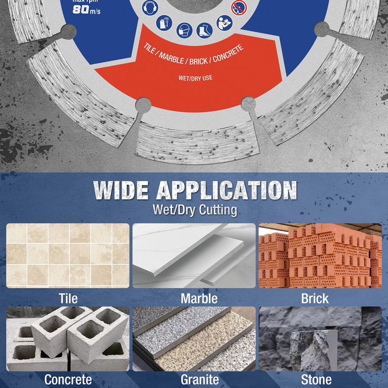 WORKPRO 2-Pack 115mm Diamond Cutting Discs, Segmented Diamond Saw Blades