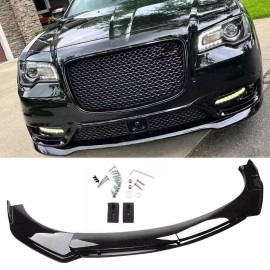 Unbranded For Chrysler 300 2005-2020 Front Bumper Lip Splitter Spoiler Chin Kit Gloss Blk