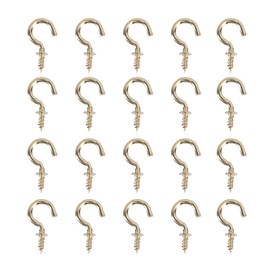 Veemoon Copper Plated Ceiling Hooks 20pcs Metal Screw-in Hooks for Hanging Sturdy Hanger Easy to Install