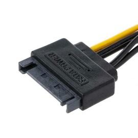 WSDMAVIS 3Pcs 15Pin SATA Male to PCIE 8Pin 6 2 Male Video Card Power Cable 8Pin(6+2) PCI-E 20cm 18AWG Wire for Graphic Card