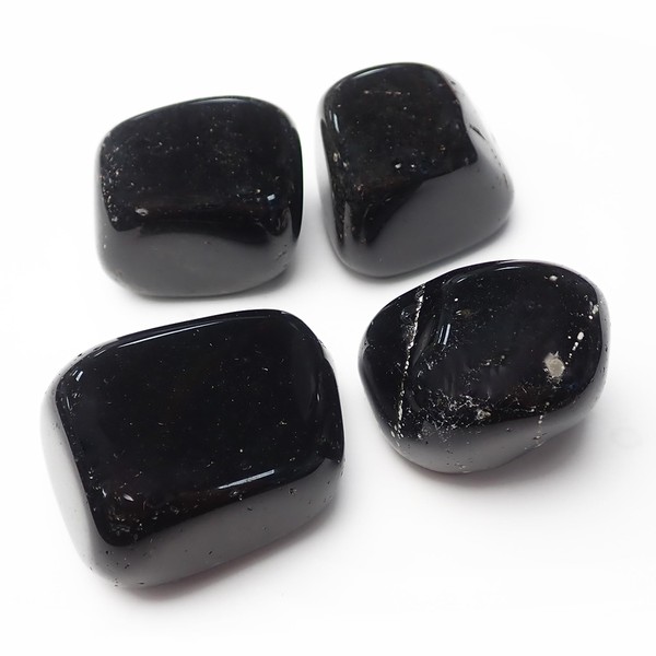 Tumbled Black Obsidian Stones (4 Pack) - 1-1.5 Inch Smooth