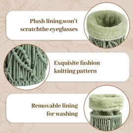 HOSROOME Glasses Holder for Nightstand Boho Decor Eyeglass Holder Stand for Office Desk Organizer-Green