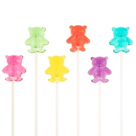 Sparko Sweets Twinkle Pops Lollipop, Teddy Bears Shapes (Pack of 100 Lollipops), 12 inch Long Lollipop Stem, Handcrafted in USA, 6 Vibrant Colors - Red, Yellow, Pink, Purple, Green, Blue, Fruit Flavors, 37.80 Ounce