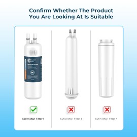 Crystala Filters Refrigerator Water Filter Compatible with W10295370A, EDR1RXD1, Filter 1, W10295370, P4RFWB, P8RFWB2L, 46-9930, 46-9081 Refrigerator Water Filter | Pack of 2