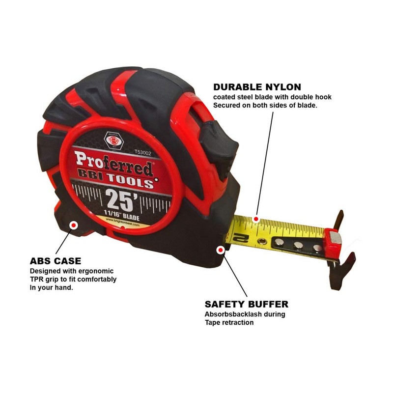 Proferred T53002 ProferredTape Measure, 25 ft, 1-1/16" Blade