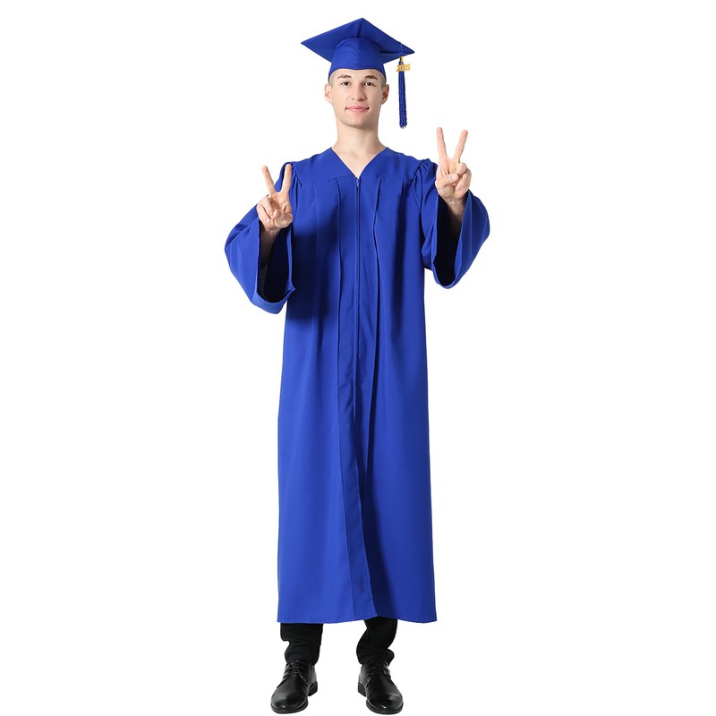 GraduationMall Matte Graduation Gown Cap Tassel Set 2021 for High