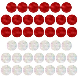 40 Pieces Bird Window Strike Prevention Decals, Bird Decals for Windows Anti Collision Invisible, Dual-Sided Laser Reflective Stop Birds from Hitting Windows, Round reflectors in Red and White