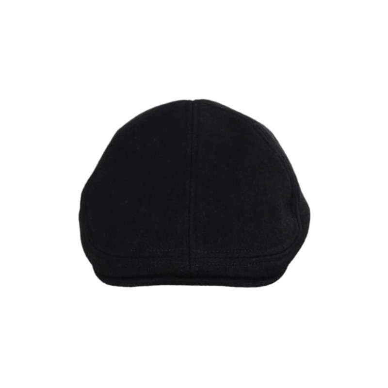 Wigens Men's Classic 100% Melton Wool Pub Cap Black