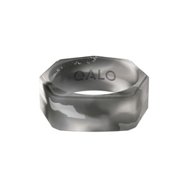 QALO Men & Women's Rubber Silicone Ring, Lake Rubber Unisex Wedding Band, Breathable, Durable Engagement Silicone Ring, 9mm Wide 2mm Thick, Black Granite, Size 9