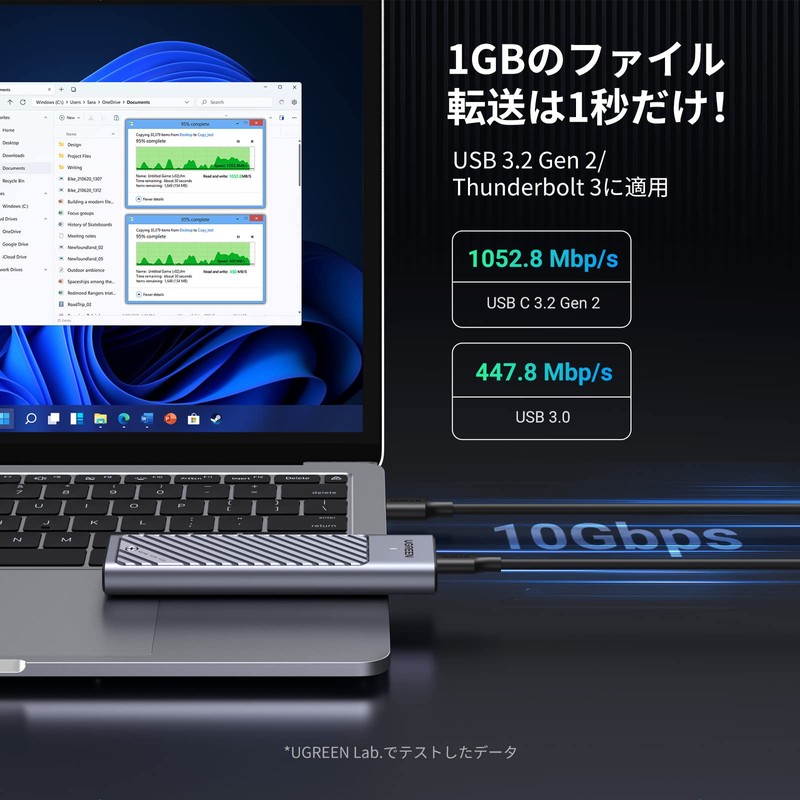 UGREEN M.2 SSD External Case, NVME/SATA Compatible, USB 3.2 Gen2