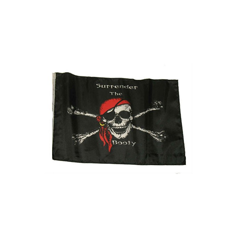 12x18 Pirate Surrender The Booty Jolly Roger Sleeve Flag 12"x18"