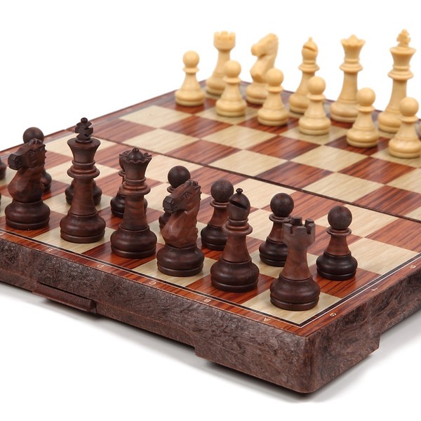 Antique Chess Board, Magnetic, Wooden, Folding for Storage, Japanese Manual Included (English Language Not Guaranteed)